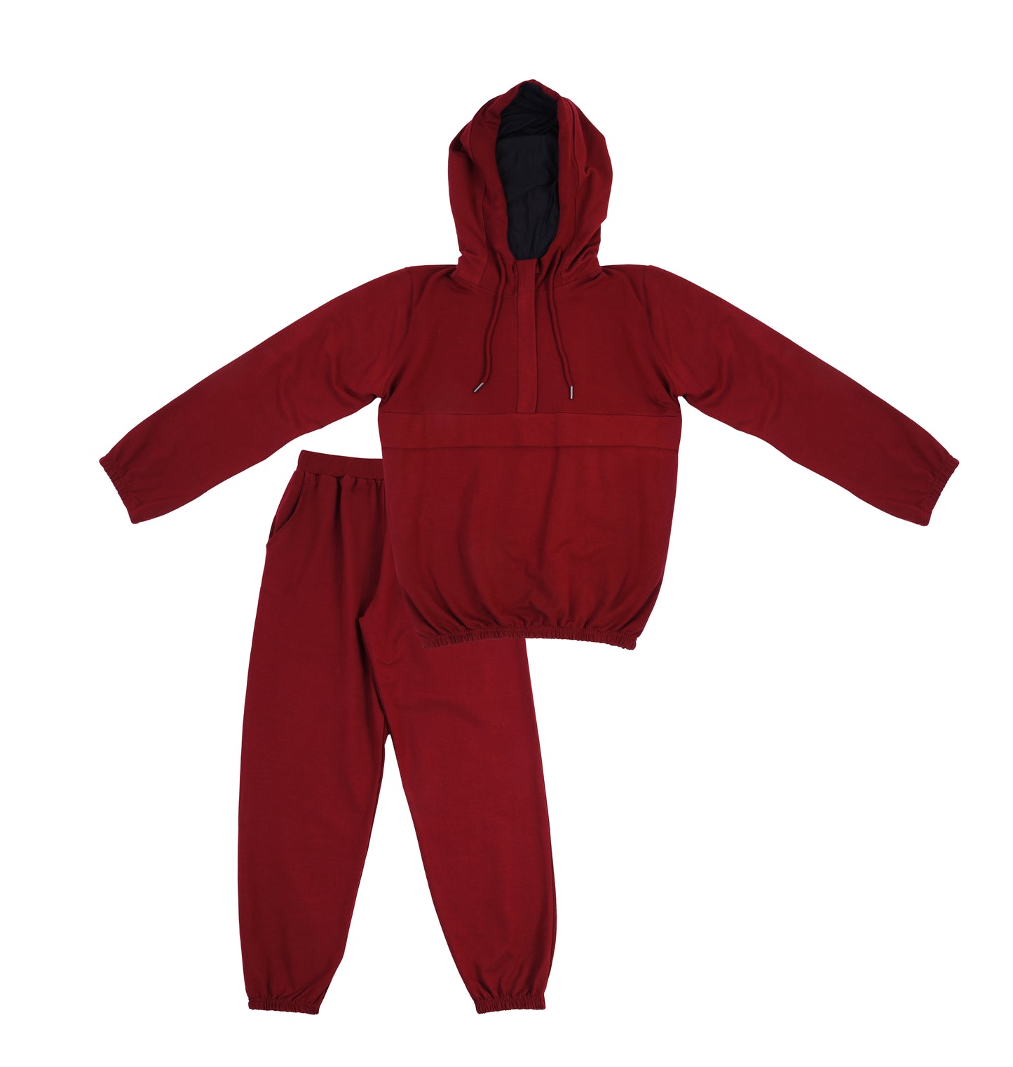 Burgundy Basic Women Pant Set