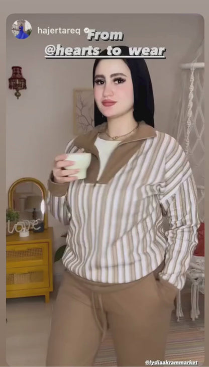 Dashed Striped Women Loungewear Set